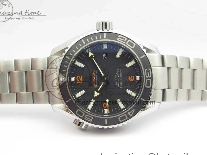 0415 Planet Ocean Pro 45mm OMF 1:1 Best Edition Orange Marker On SS Bracelet A8500 (Black Balance Wheel) Durable 8141